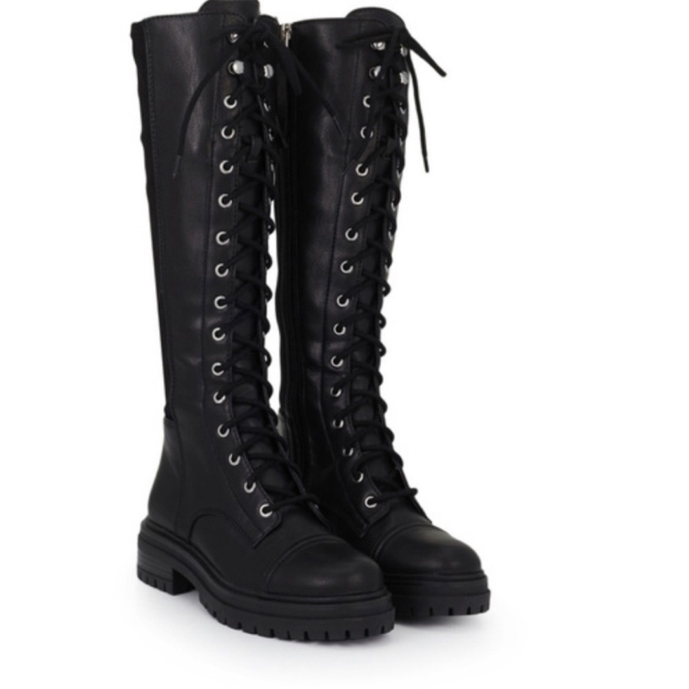 Black Tall Lace Boots